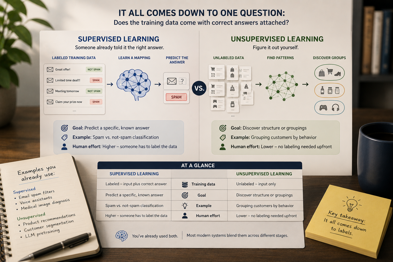 Supervised vs. Unsupervised Learning: Where the Line Actually Falls